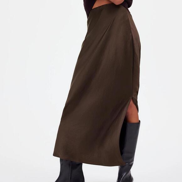 Madewell Size 6 Chic Brown High-Slit Maxi Skirt - Picture 1 of 9